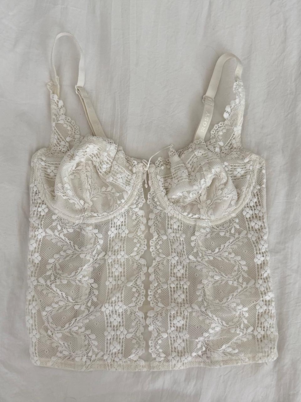 vintage euro white lace corset cami